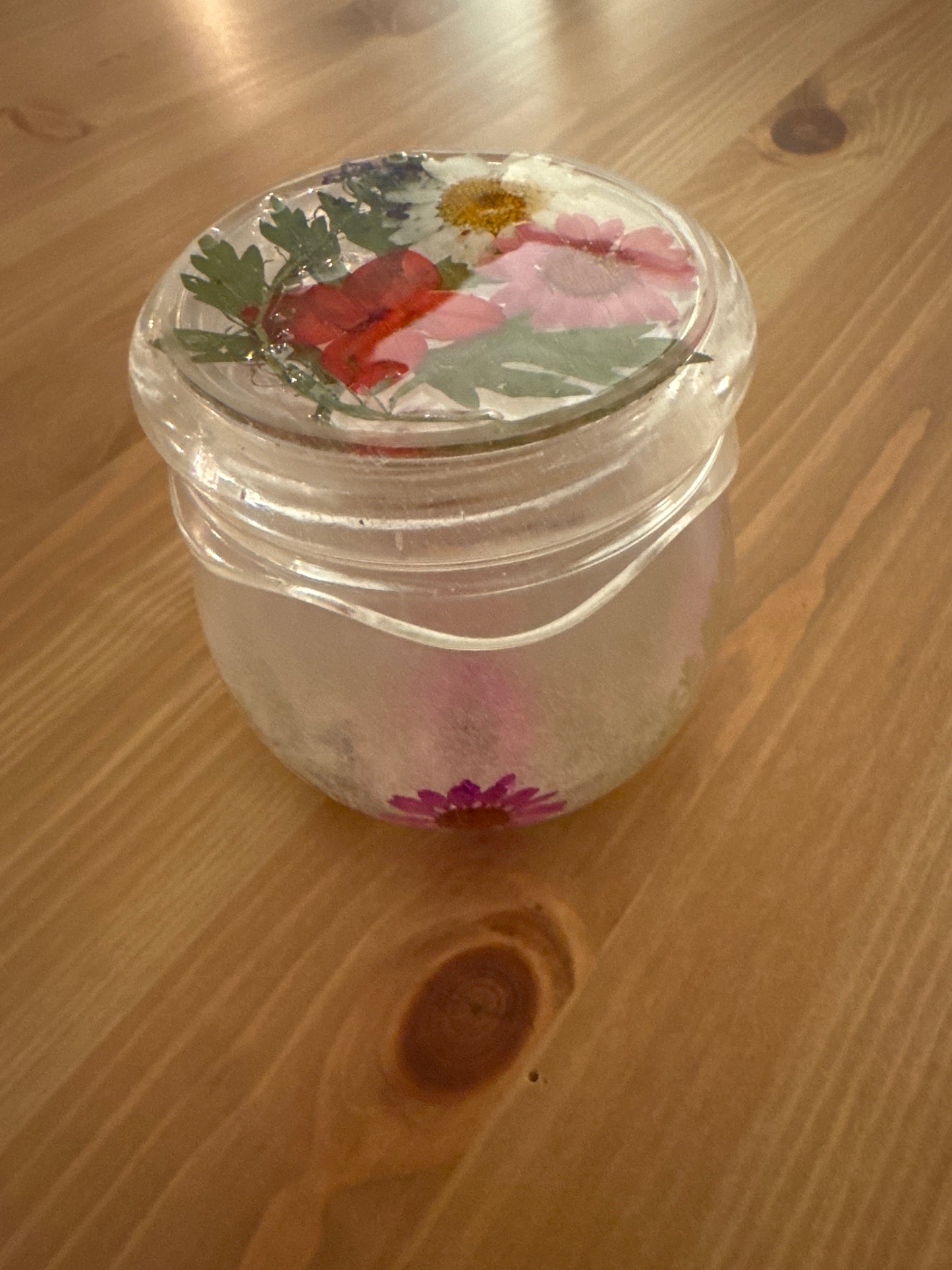 Handmade Resin ORT Jar - Pressed Flowers