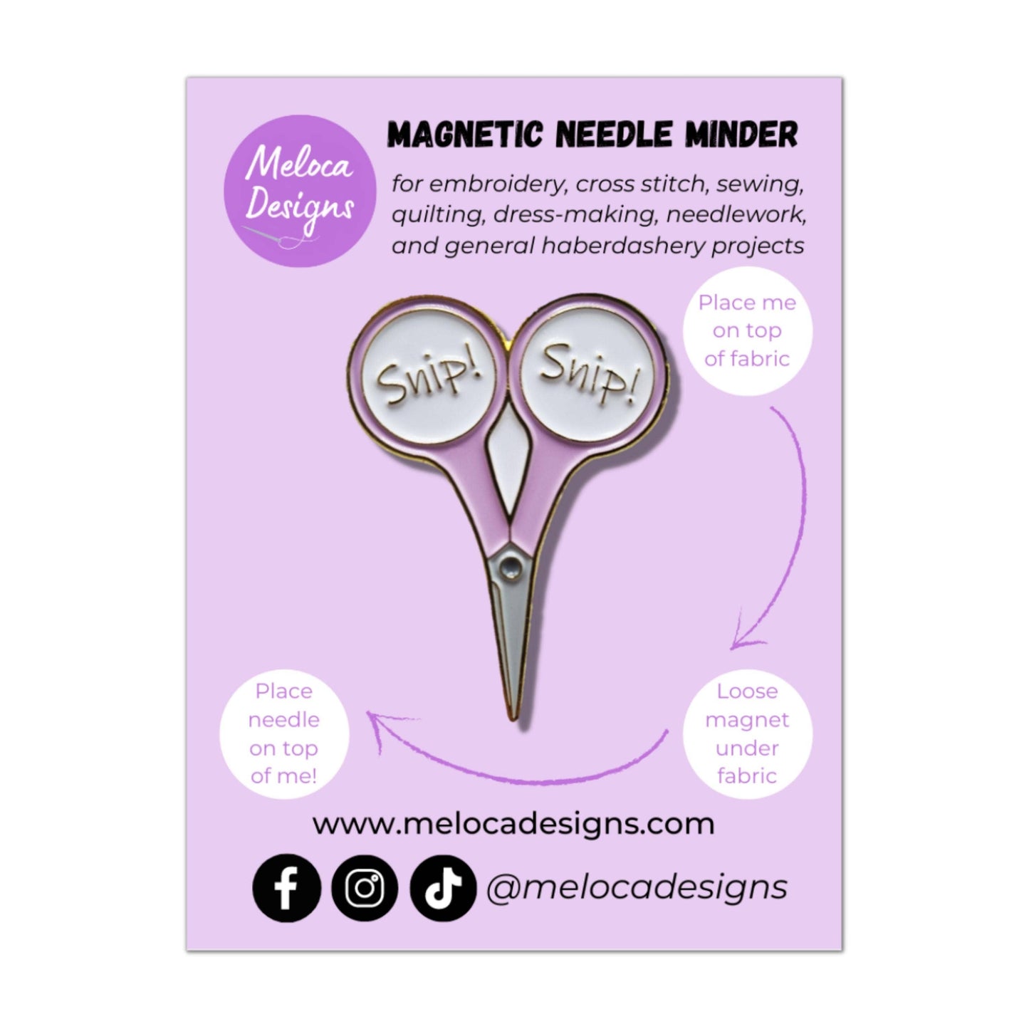 Embroidery Scissors Needle Minder for Cross Stitch & Sewing - Meloca Designs