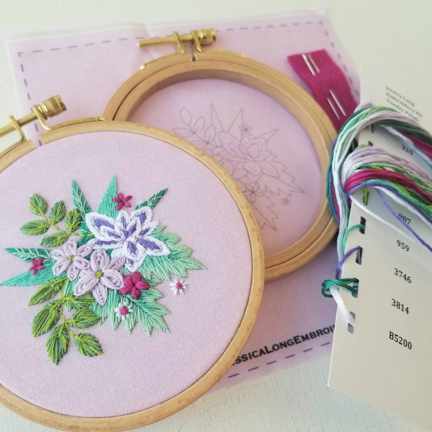 Tender Petals Beginner Embroidery Kit - Jessica Long Embroidery