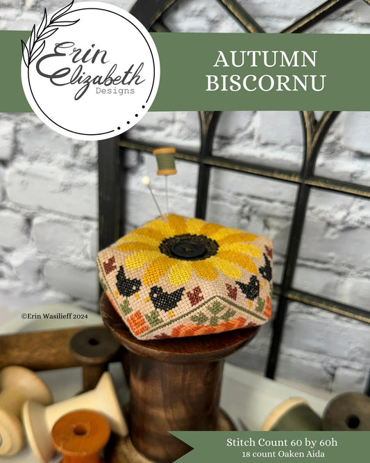 Autumn Biscornu - Erin Elizabeth Designs