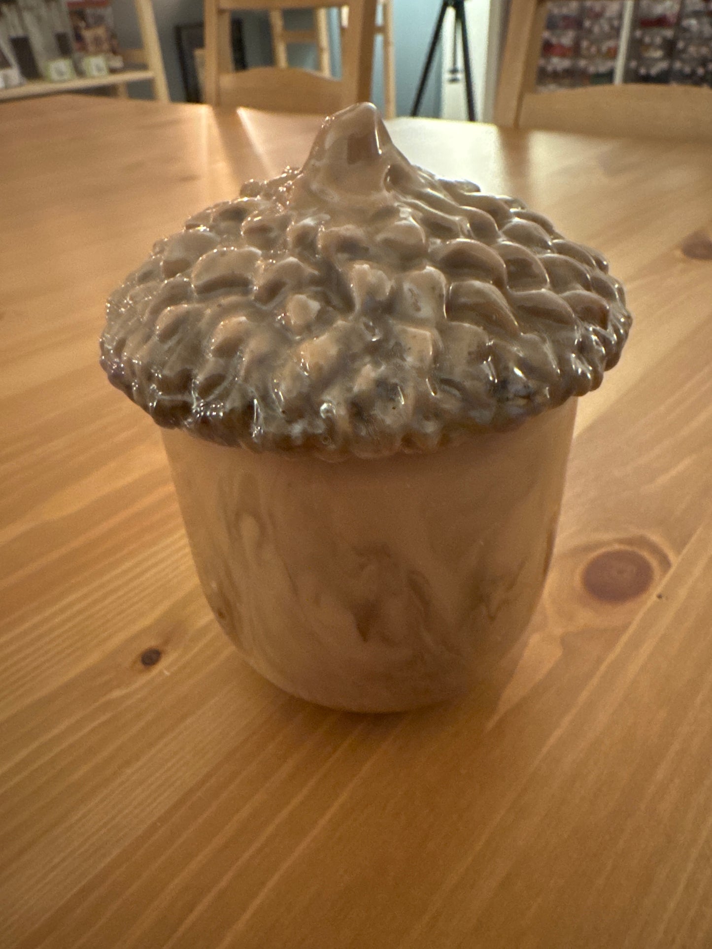 Handmade Acorn Resin ORT Jar - Tan/Brown