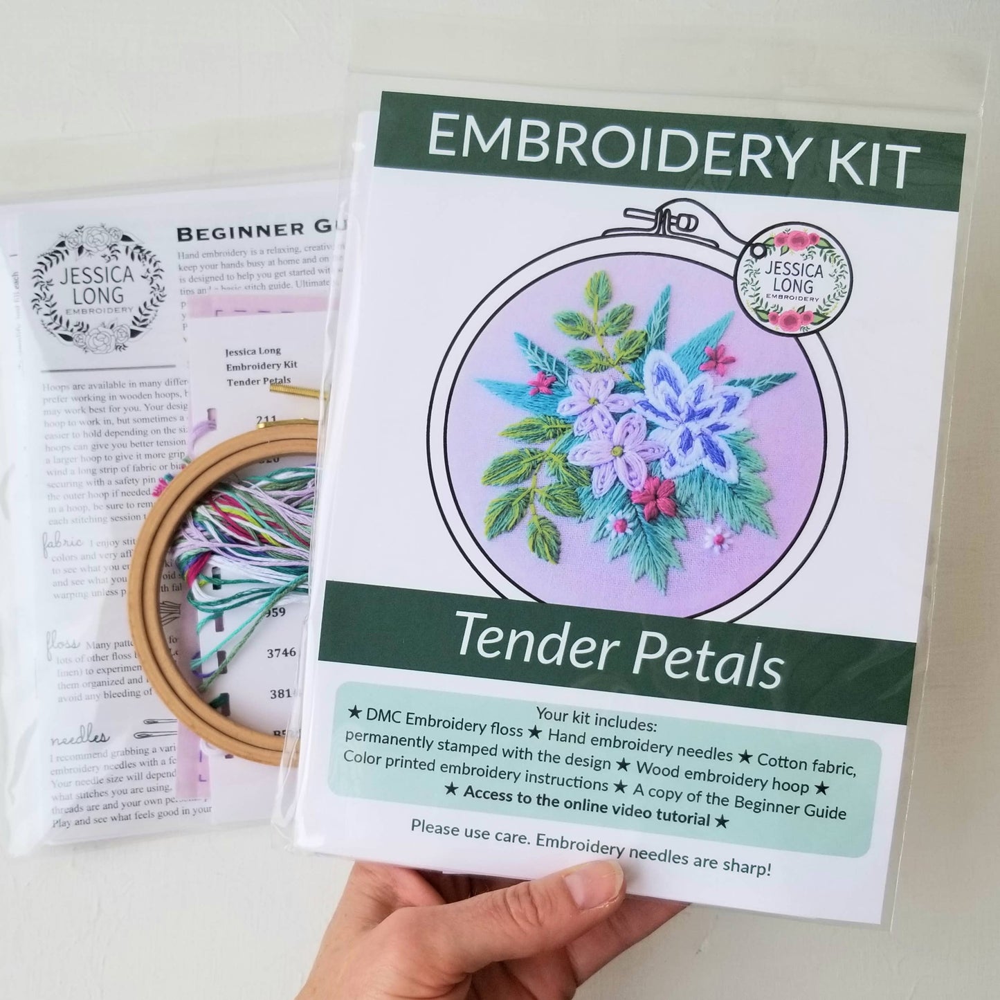 Tender Petals Beginner Embroidery Kit - Jessica Long Embroidery