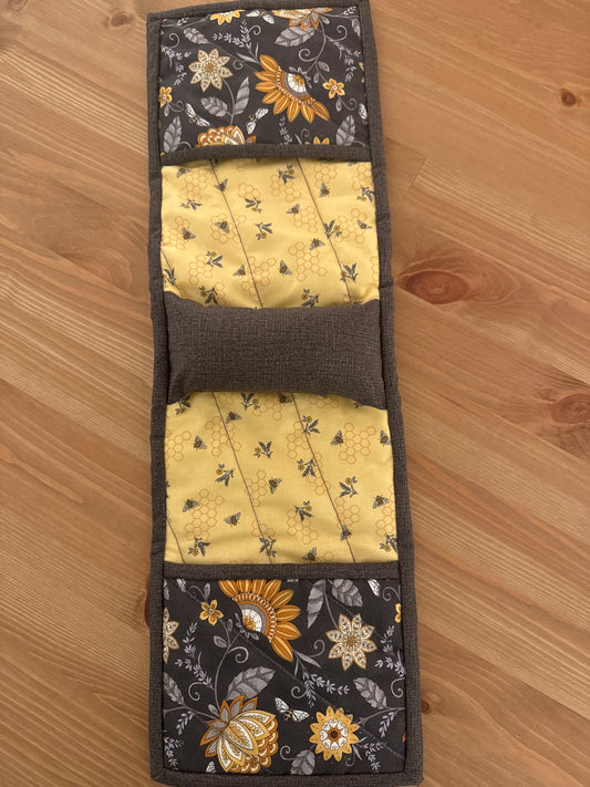 Yellow Flowers and Hives Stitcher's Arm Chair Caddy