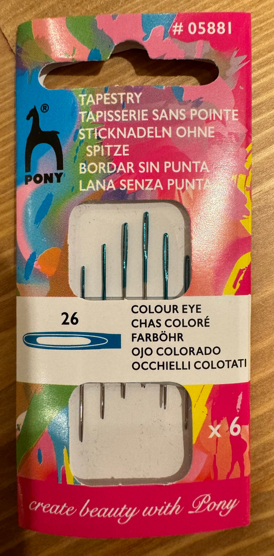 Size 26 Pony Colored Eye Tapestry Needles