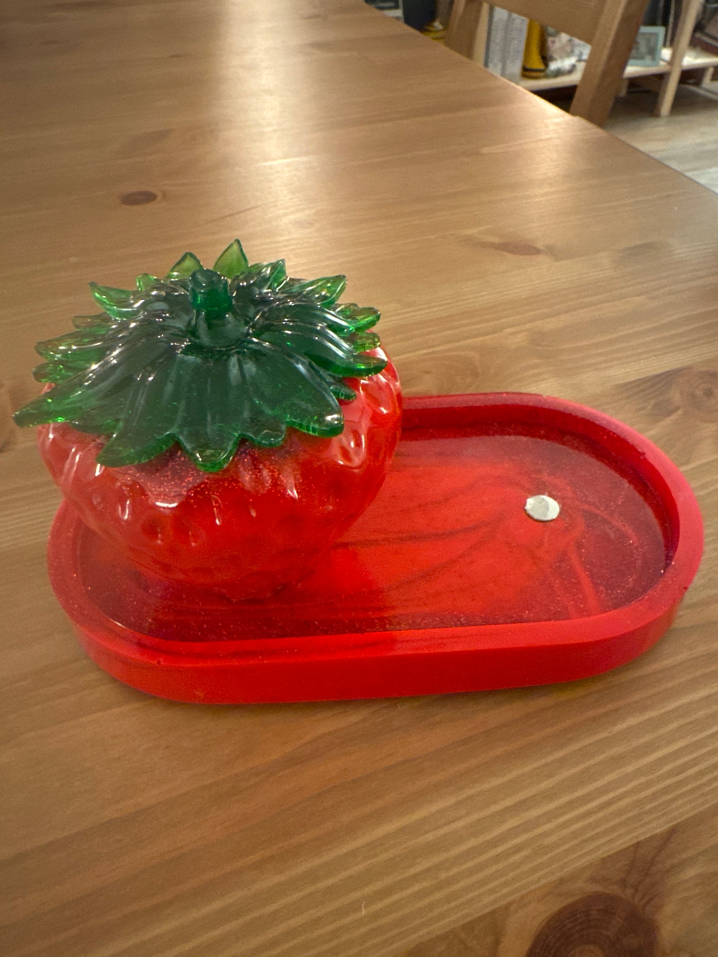 Handmade Resin Stitchers Tray - Red Sparkle