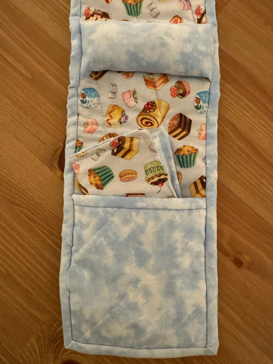 Snacks With Blue Trim Stitcher's Arm Chair Caddy