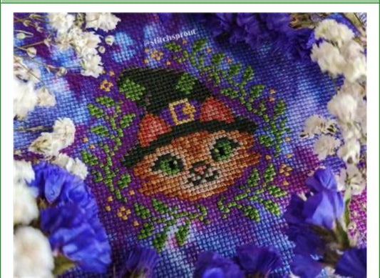 Herbal Witch Cat - StitchSprout