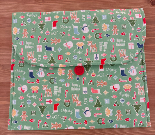 Happy Holidays Lori Holt Fabric Envelope Style Project Bag