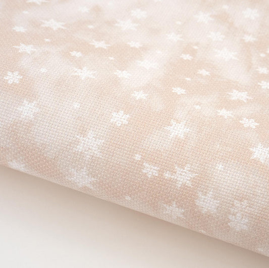 32 Count Evenweave Tiny Neutral Snowflakes on Cream Fabric by Fabric Flair