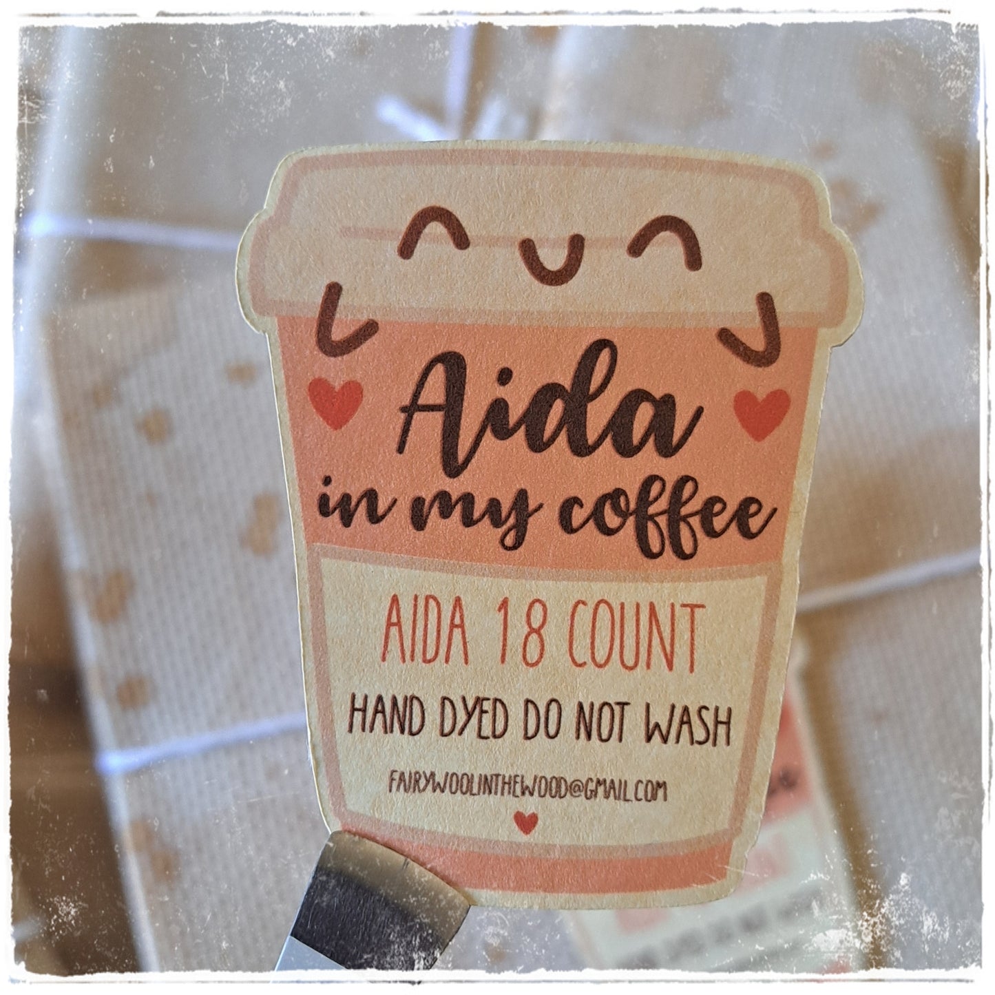 18 count Aida In My Coffee Fabric - Fairy Wool In The Wood