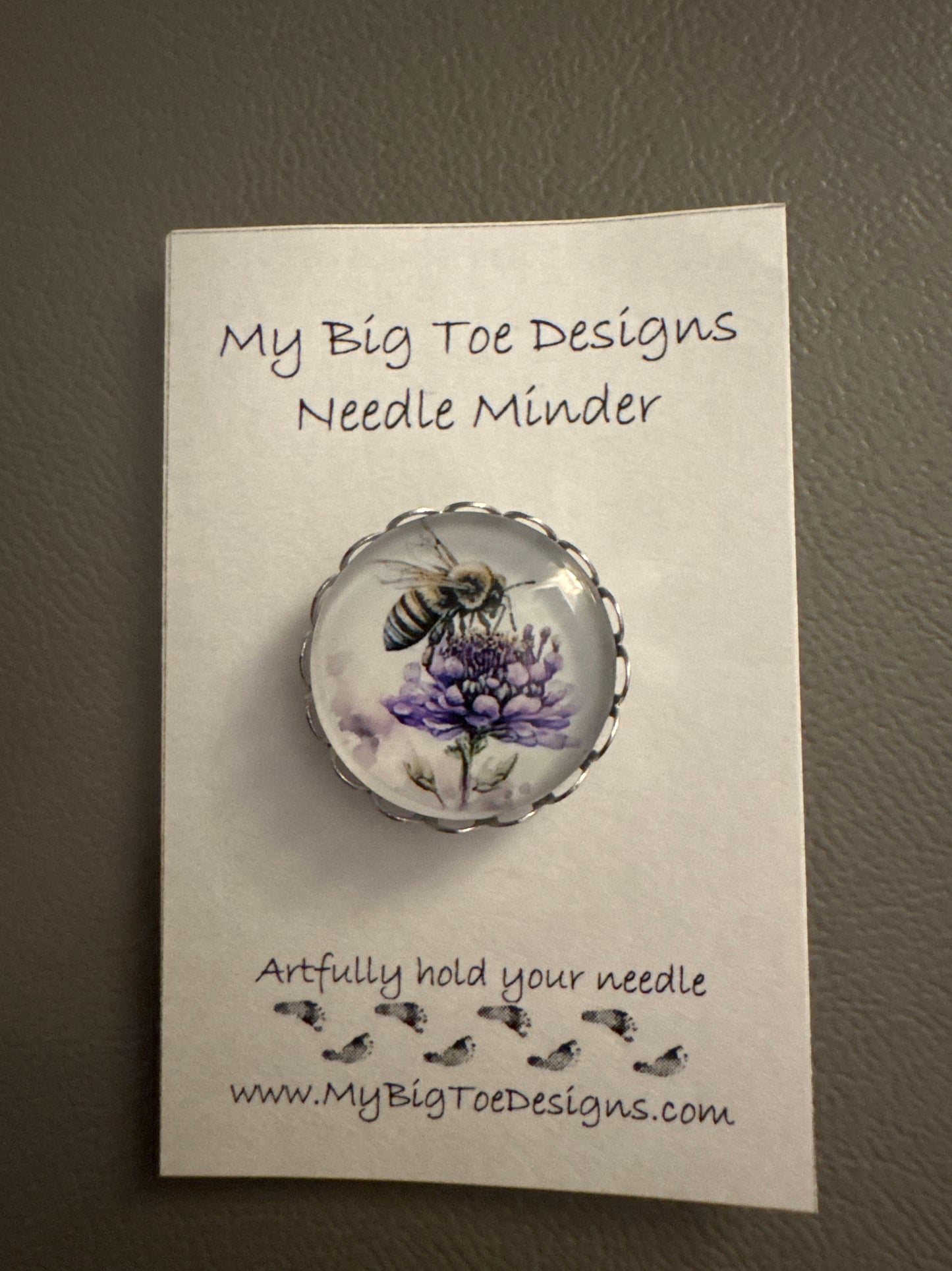 Bee and Flower Needle Minder - My Big Toe Designs