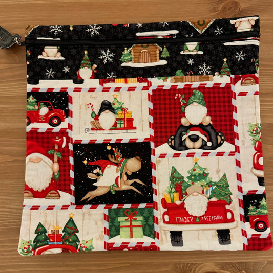 Winter Gnomes Fabric Project Bag