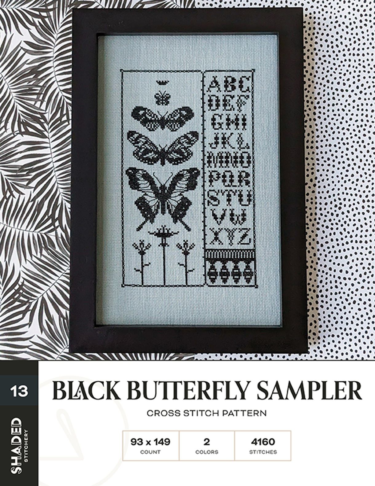 Black Butterfly Sampler - Shaded Stitchery