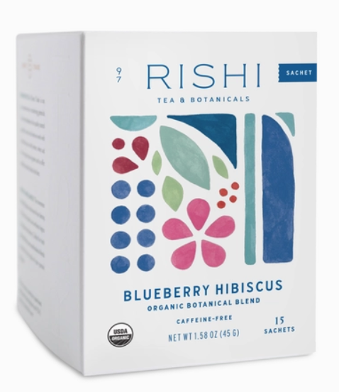 Blueberry Hibiscus Organic Herbal Tea Sachets - Rishi Tea & Botanicals