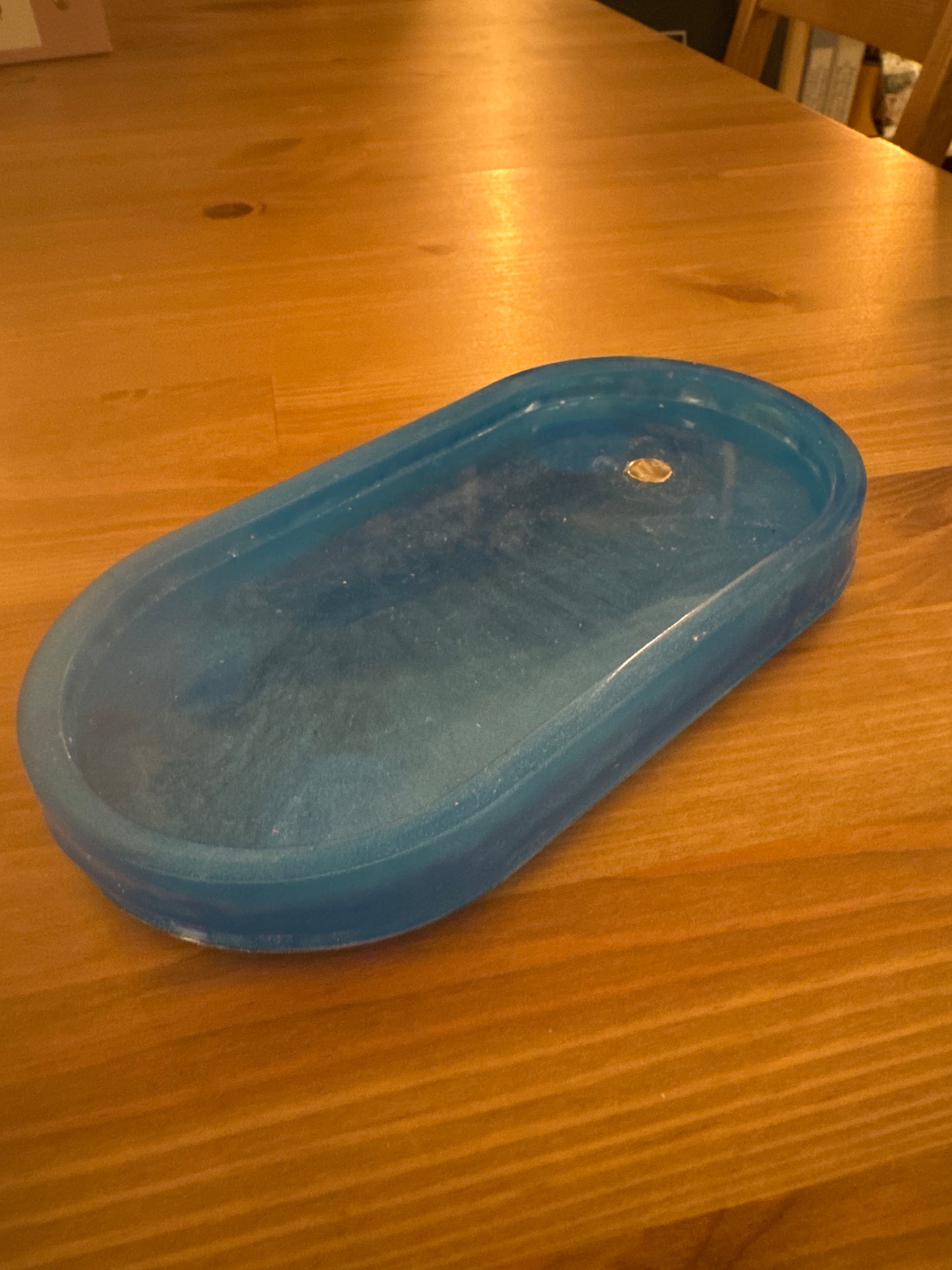 Handmade Resin Stitchers Tray - Blue Shimmer