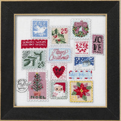 Warm Postal Wishes Beaded Cross Stitch Kit - Curly Girl Design by Mill Hill