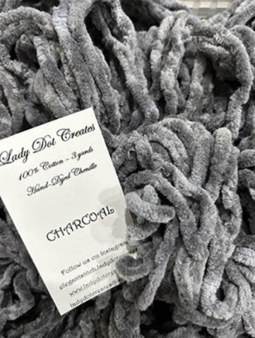 Chenille Trim - Charcoal - Lady Dot Creates