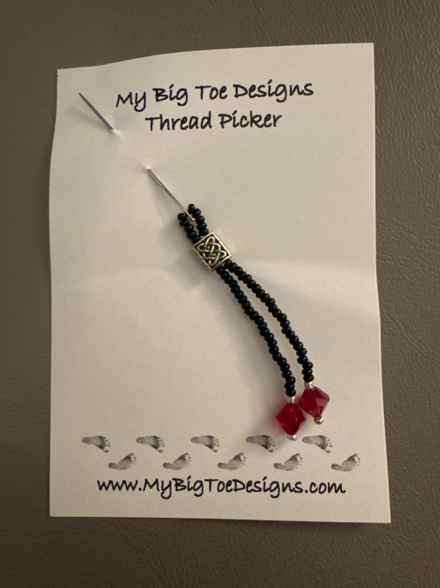 Black and Red Thread Picker - My Big Toe Designs