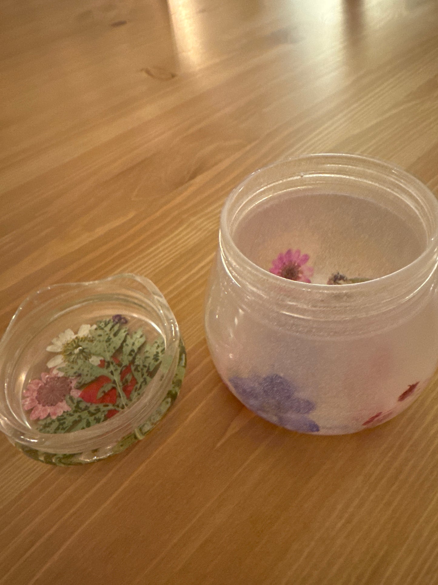 Handmade Resin ORT Jar - Pressed Flowers