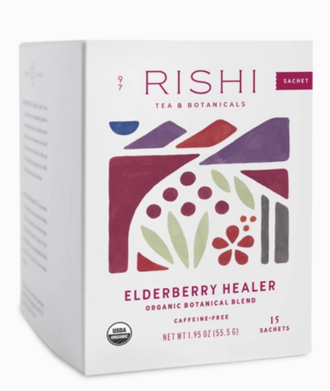 Elderberry Healer Organic Herbal Tea Sachets - Rishi Tea & Botanicals