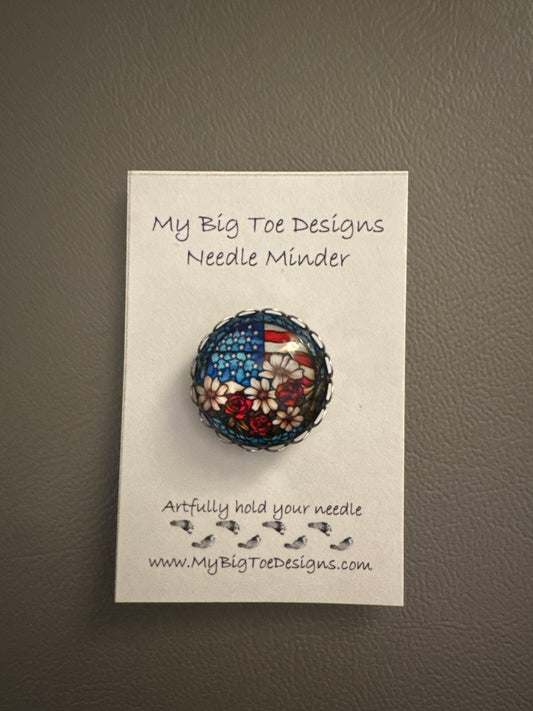 Patriotic Flowers Needle Minder - My Big Toe Designs