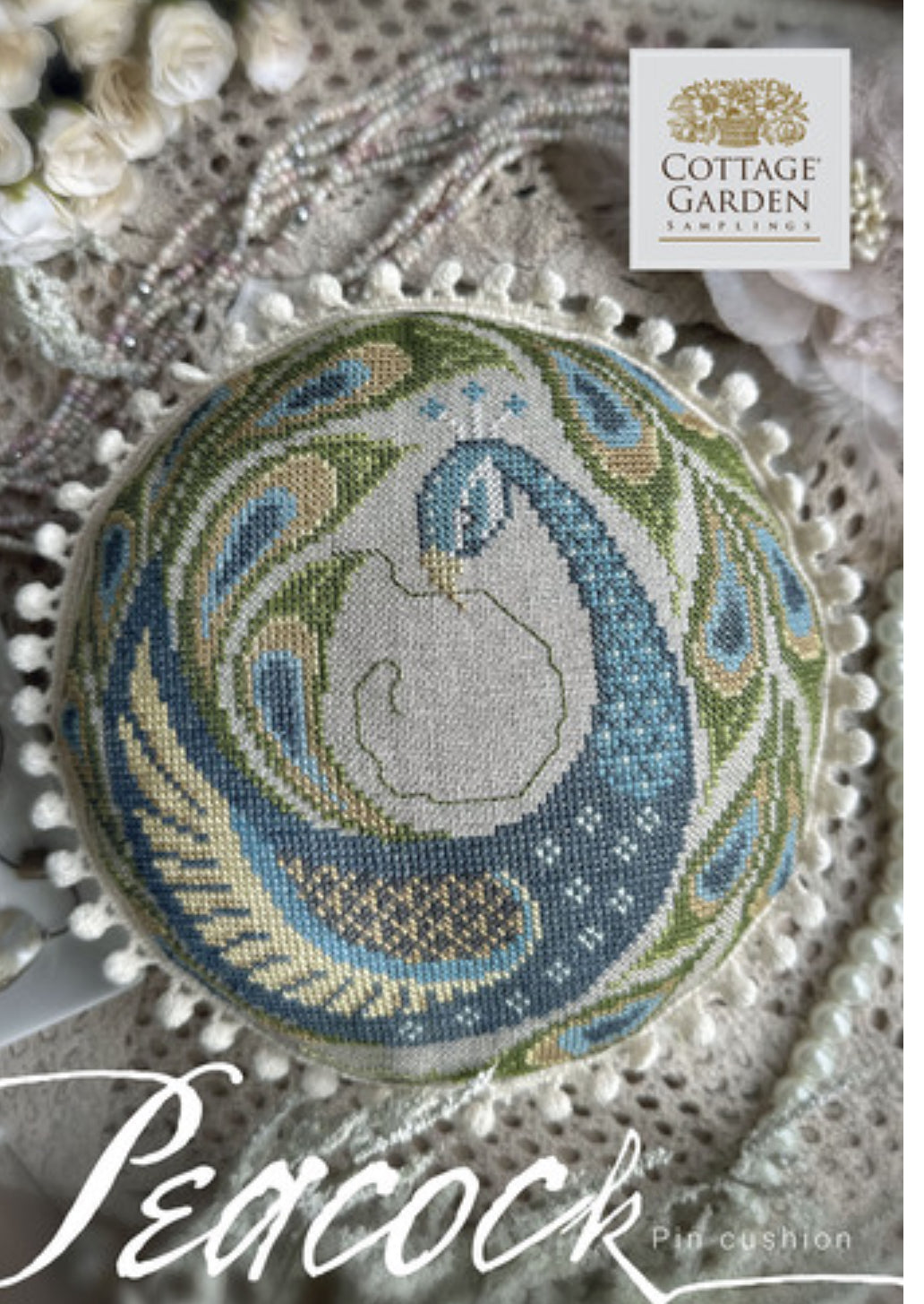 Peacock Pin Cushion - Cottage Garden Samplings