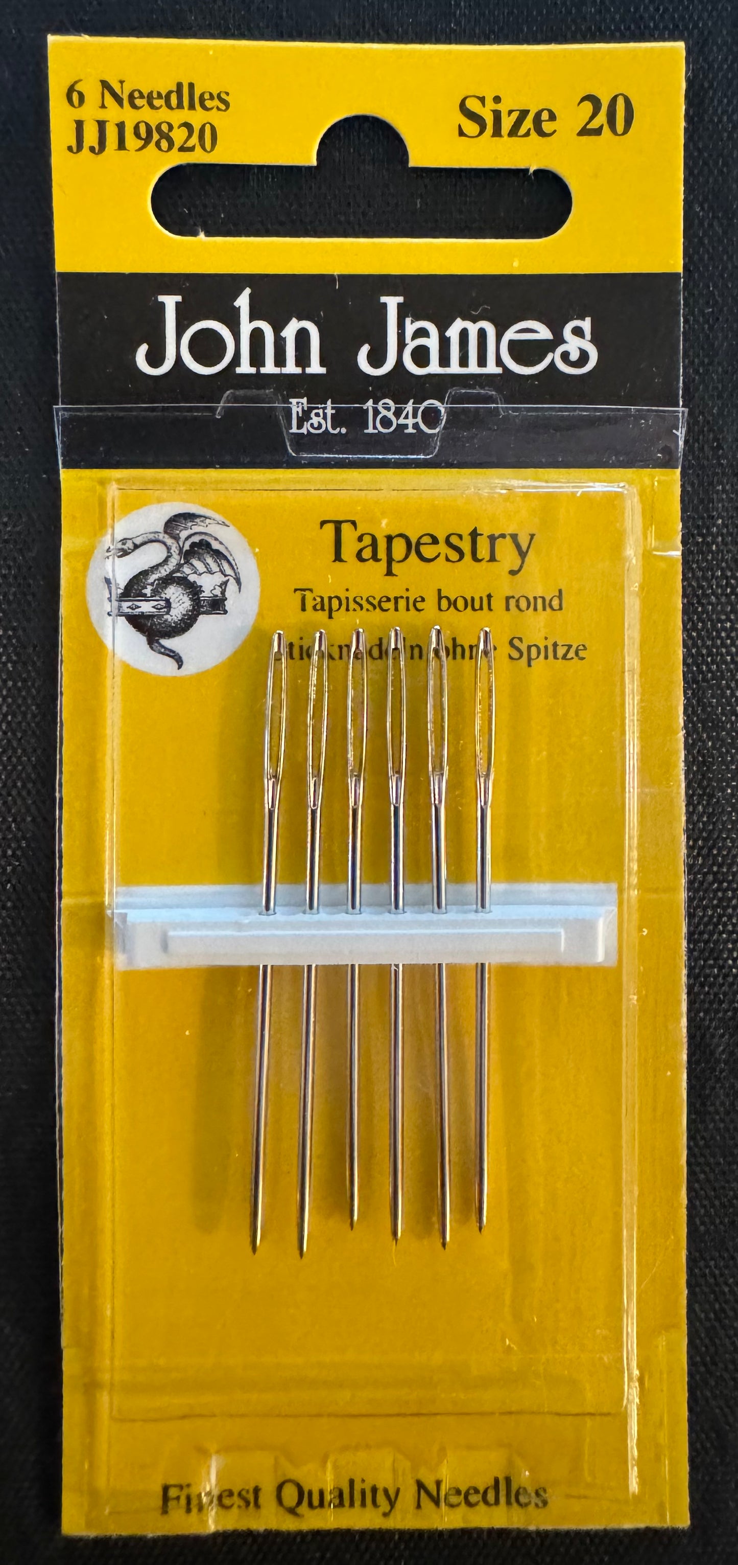 Size 20 John James Tapestry Needles