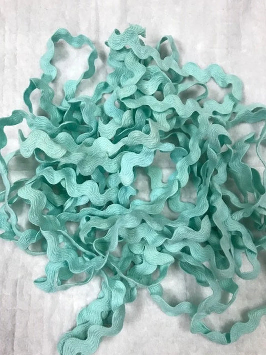 1/2" Rick Rack - Sea Glass - Hand-dyed Cotton - Lady Dot Creates