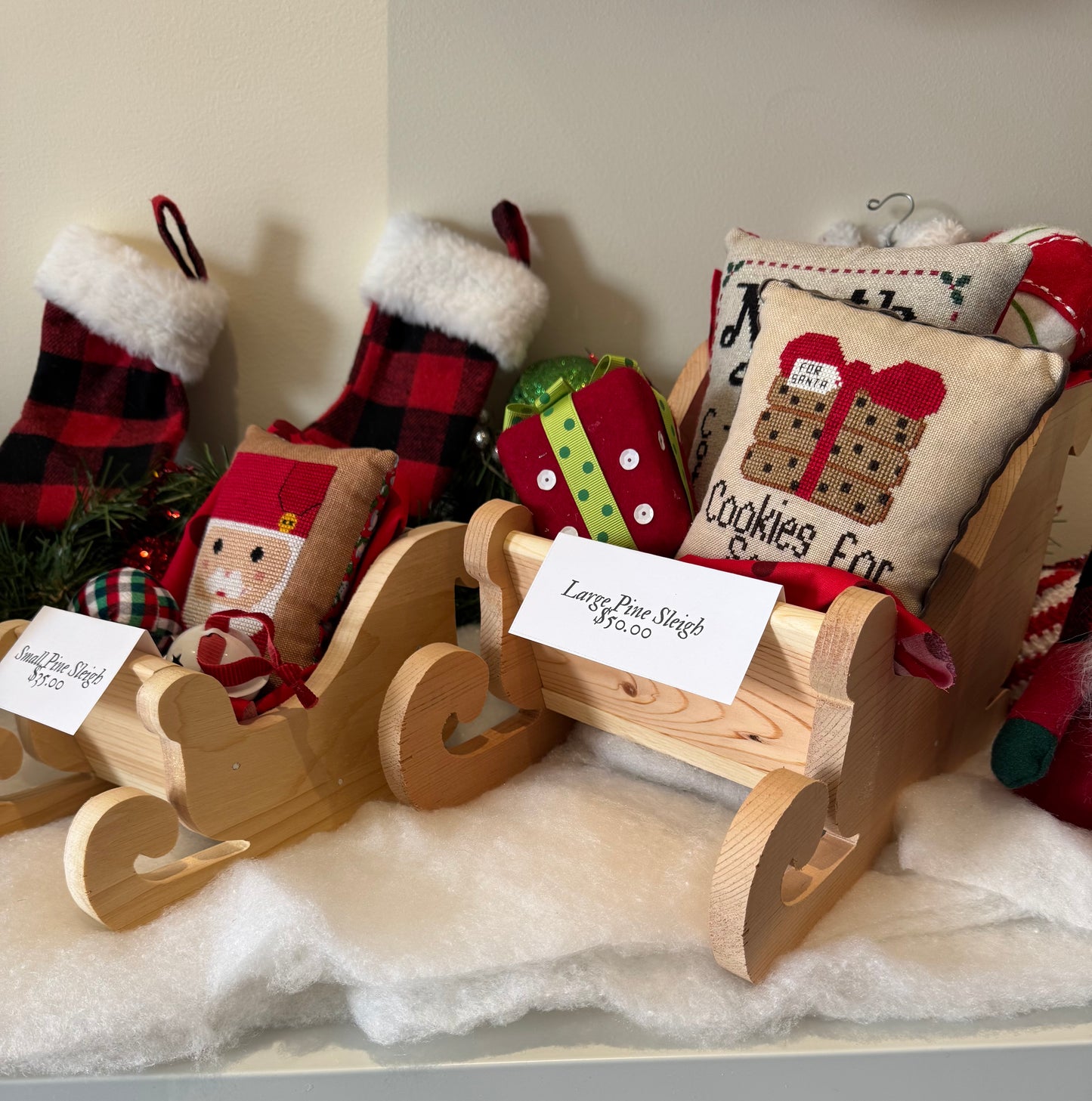 Small Unpainted Wooden Sleigh