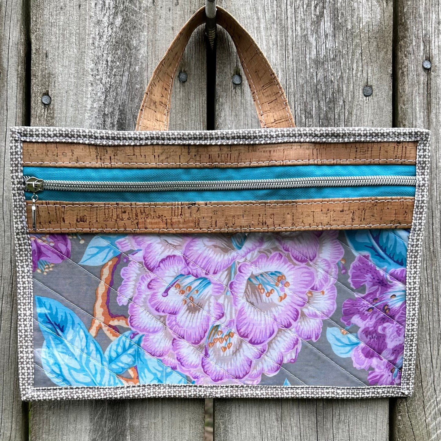 Small Vinyl Front Rhododendron Project Bag by Whiskey Glass Designs