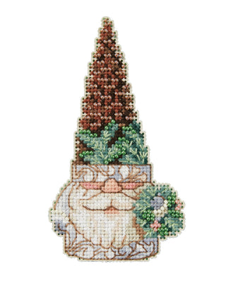 Pinecone Gnome Beaded Cross Stitch Kit - Jim Shore by Mill Hill