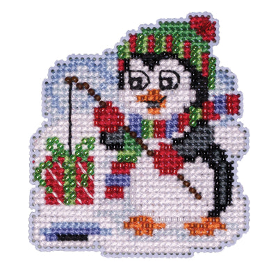 Fishing Penguin Beaded Cross Stitch Kit - Mill Hill