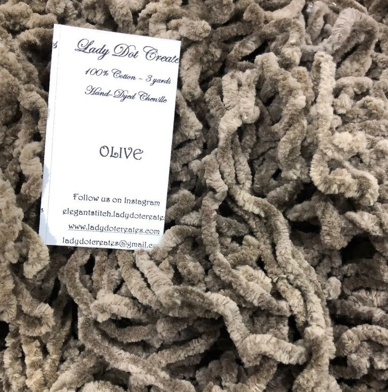 Chenille Trim - Olive - Lady Dot Creates