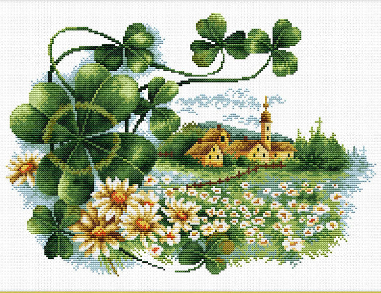 No Count Cross Stitch - Scenery Clover