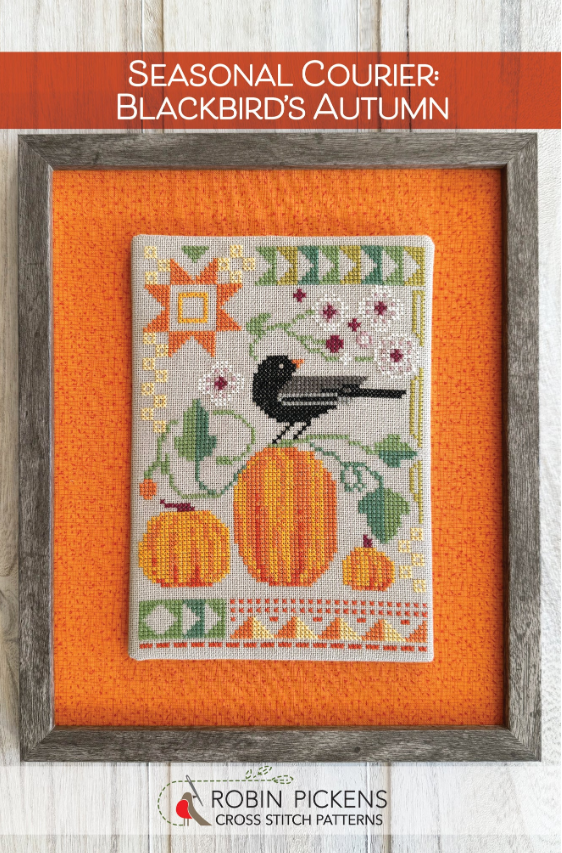 Seasonal Courier: Blackbird's Autumn - Robin Pickens Cross Stitch Patterns