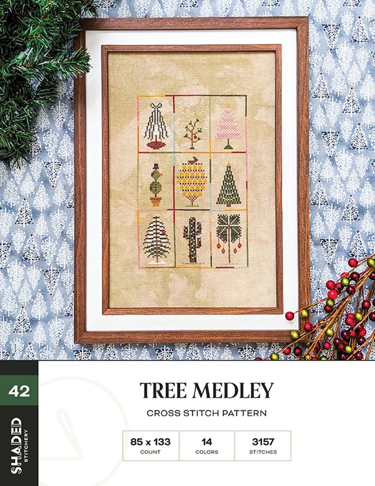 Tree Medley - Shaded Stitchery