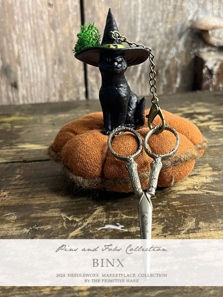 Binx Scissor Fob - The Primitive Hare - Needlework Marketplace Preorder