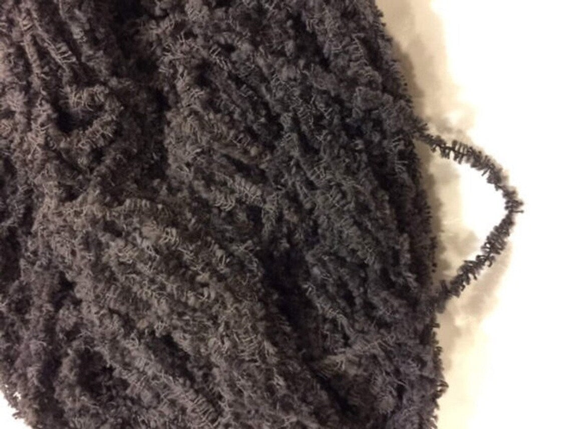 Eyelash Chenille Trim - Licorice - Lady Dot Creates