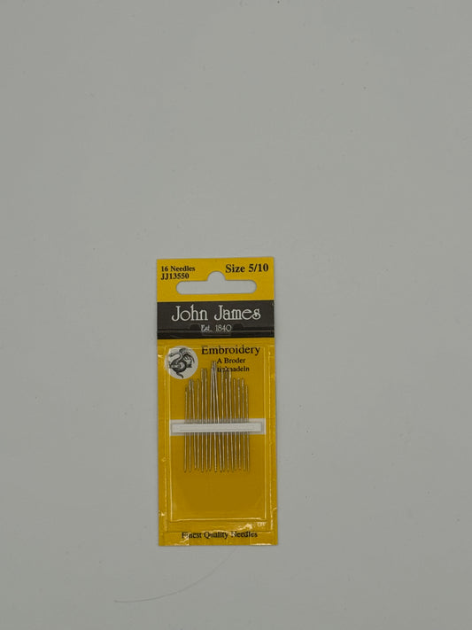 Size 5-10 John James Embroidery Needles