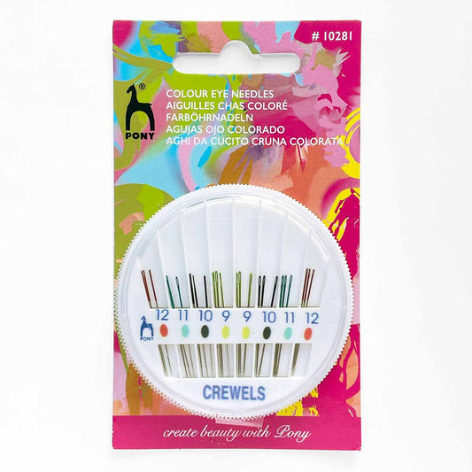 Pony Colored Eye Crewel Needles in Compact