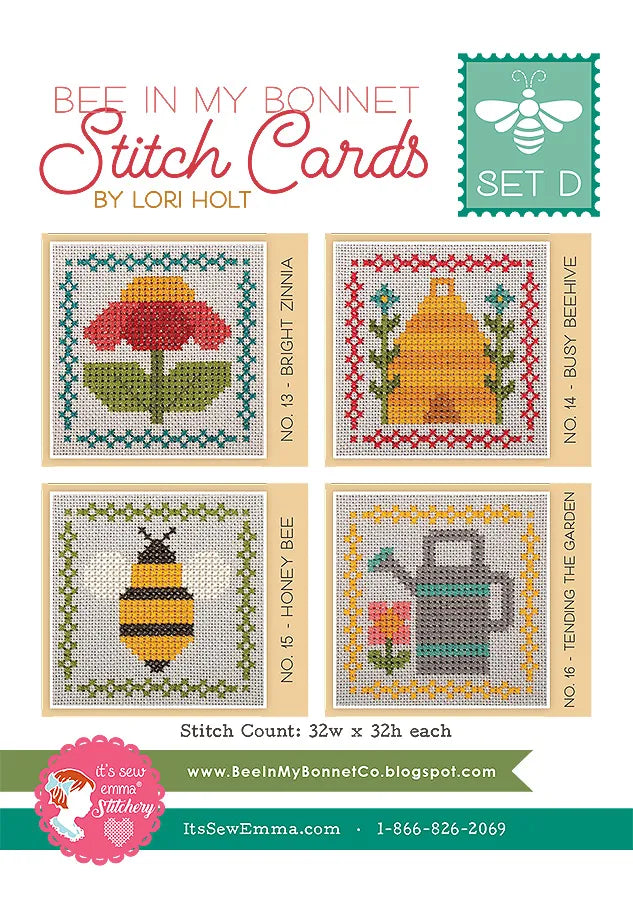 Bee In My Bonnet Stitch Cards Set D - Lori Holt