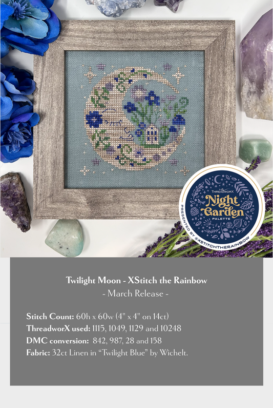 Twilight Moon - ThreadworX Night Garden Thread Pack - xStitch the Rainbow - Tiny Modernist